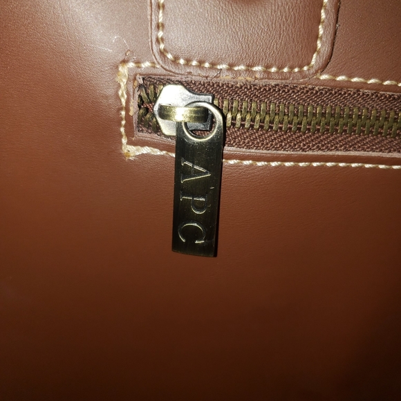 A.P.C Brown Leather Tote W/Wallet - Picture 3 of 6